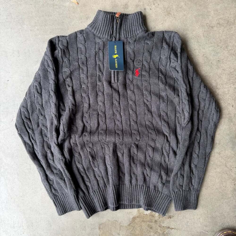 Polo Ralph Lauren Quarter-Zip Sweater Size S Gray